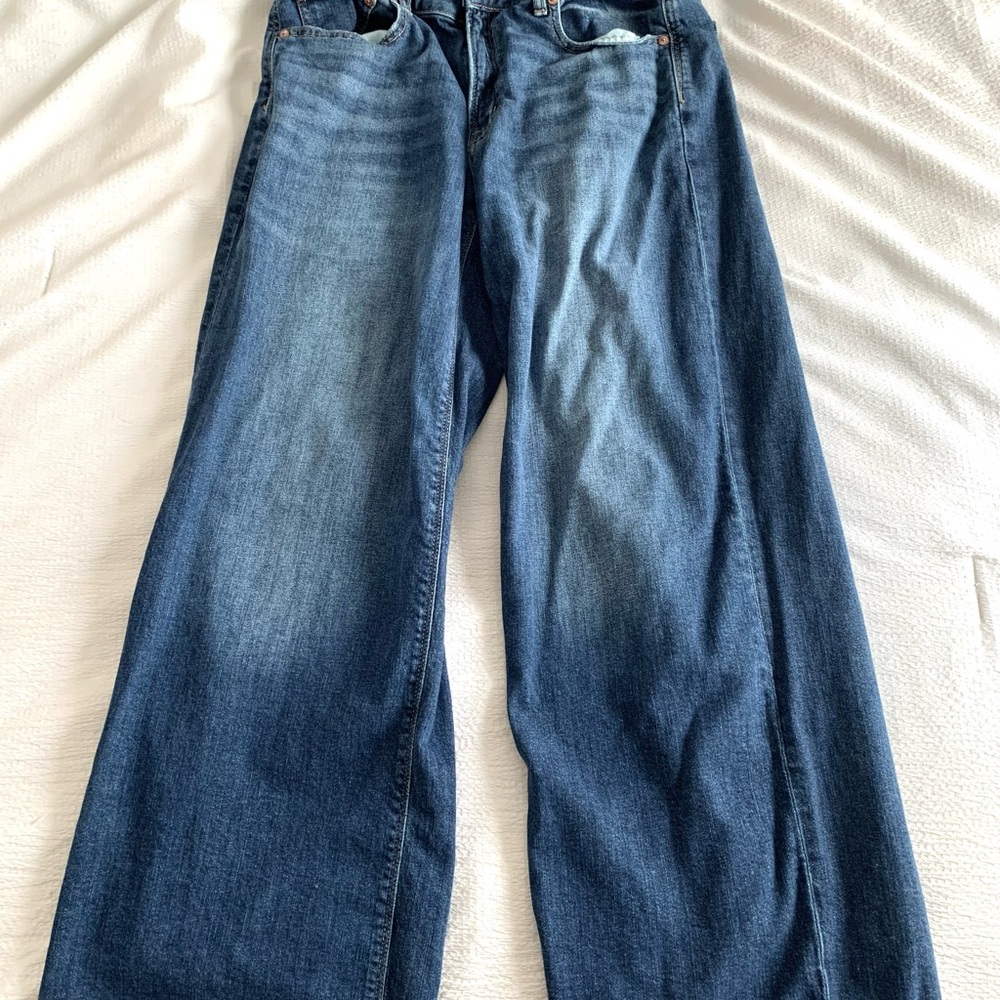 American Eagle Outfitters Wide Leg Blue Jeans